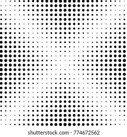 Abstract grunge grid polka dot halftone background pattern. Spotted black and white vector line illustration
