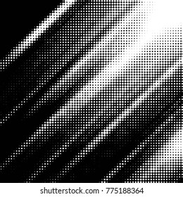 Abstract grunge grid polka dot halftone background pattern. Spotted black and white vector line illustration
