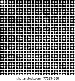 Abstract grunge grid polka dot halftone background pattern. Spotted black and white vector line illustration
