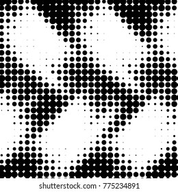 Abstract grunge grid polka dot halftone background pattern. Spotted black and white vector line illustration
