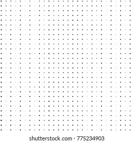 Abstract grunge grid polka dot halftone background pattern. Spotted black and white vector line illustration
