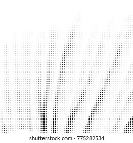 Abstract grunge grid polka dot halftone background pattern. Spotted black and white vector line illustration
