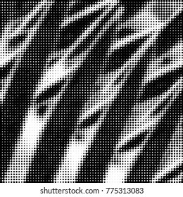 Abstract grunge grid polka dot halftone background pattern. Spotted black and white vector line illustration
