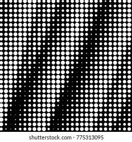 Abstract grunge grid polka dot halftone background pattern. Spotted black and white vector line illustration
