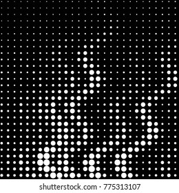 Abstract grunge grid polka dot halftone background pattern. Spotted black and white vector line illustration

