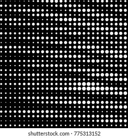 Abstract grunge grid polka dot halftone background pattern. Spotted black and white vector line illustration
