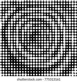 Abstract grunge grid polka dot halftone background pattern. Spotted black and white vector line illustration
