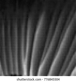 Abstract grunge grid polka dot halftone background pattern. Spotted black and white vector line illustration
