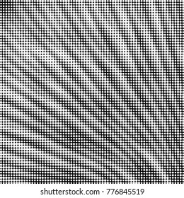 Abstract grunge grid polka dot halftone background pattern. Spotted black and white vector line illustration
