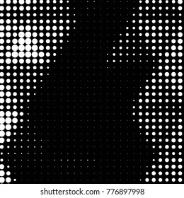 Abstract grunge grid polka dot halftone background pattern. Spotted black and white vector line illustration
