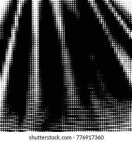 Abstract grunge grid polka dot halftone background pattern. Spotted black and white vector line illustration
