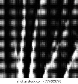 Abstract grunge grid polka dot halftone background pattern. Spotted black and white vector line illustration

