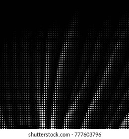 Abstract grunge grid polka dot halftone background pattern. Spotted black and white vector line illustration
