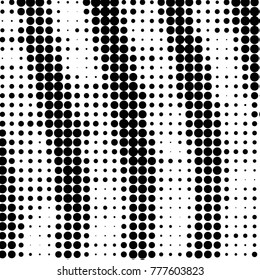 Abstract grunge grid polka dot halftone background pattern. Spotted black and white vector line illustration
