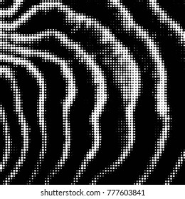 Abstract grunge grid polka dot halftone background pattern. Spotted black and white vector line illustration
