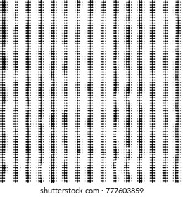 Abstract grunge grid polka dot halftone background pattern. Spotted black and white vector line illustration
