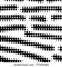 Abstract grunge grid polka dot halftone background pattern. Spotted black and white vector line illustration
