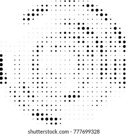 Abstract grunge grid polka dot halftone background pattern. Spotted black and white vector line illustration
