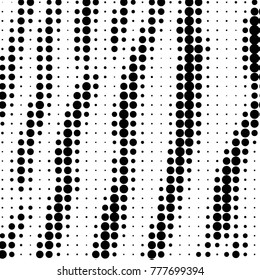Abstract grunge grid polka dot halftone background pattern. Spotted black and white vector line illustration
