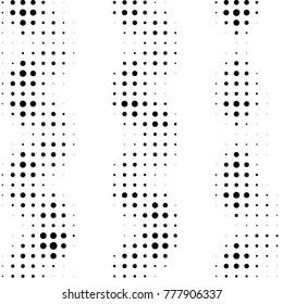 Abstract grunge grid polka dot halftone background pattern. Spotted black and white vector line illustration
