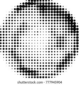 Abstract grunge grid polka dot halftone background pattern. Spotted black and white vector line illustration
