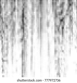 Abstract grunge grid polka dot halftone background pattern. Spotted black and white vector line illustration
