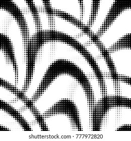 Abstract grunge grid polka dot halftone background pattern. Spotted black and white vector line illustration
