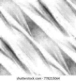 Abstract grunge grid polka dot halftone background pattern. Spotted black and white vector line illustration
