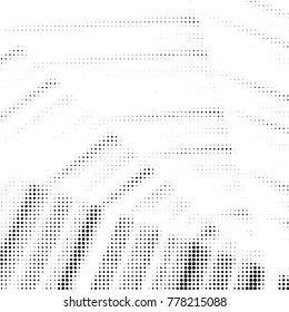 Abstract grunge grid polka dot halftone background pattern. Spotted black and white vector line illustration
