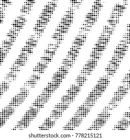 Abstract grunge grid polka dot halftone background pattern. Spotted black and white vector line illustration
