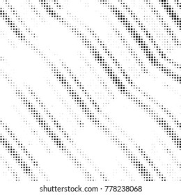 Abstract grunge grid polka dot halftone background pattern. Spotted black and white vector line illustration
