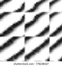 Abstract grunge grid polka dot halftone background pattern. Spotted black and white vector line illustration
