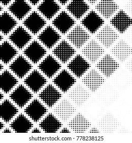 Abstract grunge grid polka dot halftone background pattern. Spotted black and white vector line illustration
