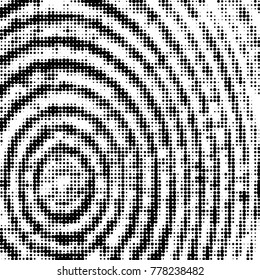 Abstract grunge grid polka dot halftone background pattern. Spotted black and white vector line illustration
