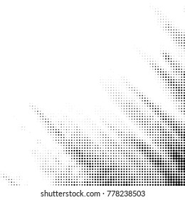 Abstract grunge grid polka dot halftone background pattern. Spotted black and white vector line illustration

