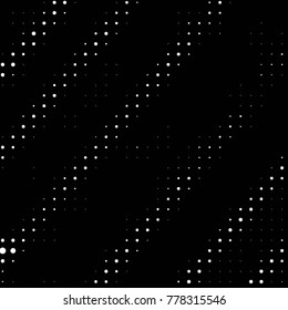 Abstract grunge grid polka dot halftone background pattern. Spotted black and white vector line illustration
