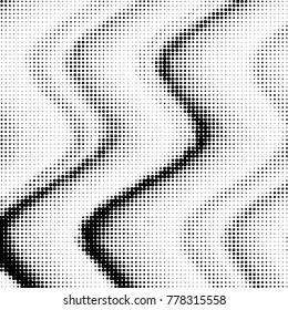 Abstract grunge grid polka dot halftone background pattern. Spotted black and white vector line illustration
