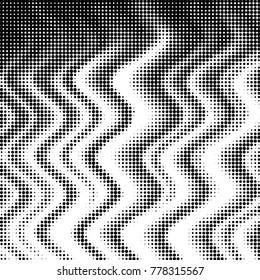 Abstract grunge grid polka dot halftone background pattern. Spotted black and white vector line illustration
