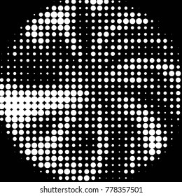 Abstract grunge grid polka dot halftone background pattern. Spotted black and white vector line illustration
