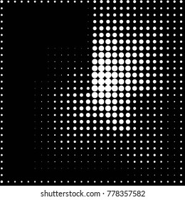 Abstract grunge grid polka dot halftone background pattern. Spotted black and white vector line illustration
