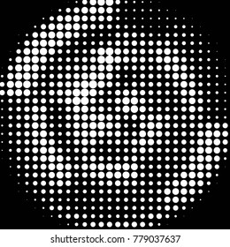 Abstract grunge grid polka dot halftone background pattern. Spotted black and white vector line illustration
