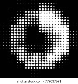 Abstract grunge grid polka dot halftone background pattern. Spotted black and white vector line illustration
