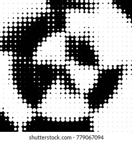 Abstract grunge grid polka dot halftone background pattern. Spotted black and white vector line illustration
