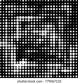 Abstract grunge grid polka dot halftone background pattern. Spotted black and white vector line illustration
