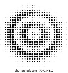 Abstract grunge grid polka dot halftone background pattern. Spotted black and white vector line illustration
