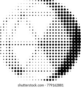 Abstract grunge grid polka dot halftone background pattern. Spotted black and white vector line illustration
