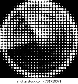Abstract grunge grid polka dot halftone background pattern. Spotted black and white vector line illustration
