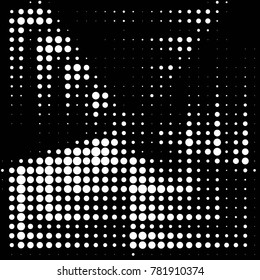 Abstract grunge grid polka dot halftone background pattern. Spotted black and white vector line illustration
