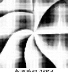 Abstract grunge grid polka dot halftone background pattern. Spotted black and white vector line illustration
