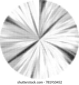 Abstract grunge grid polka dot halftone background pattern. Spotted black and white vector line illustration

